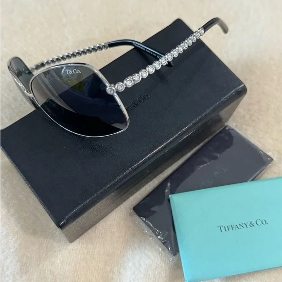Tiffany & Co. Silver and Black Sunglasses - Picture 2 of 5